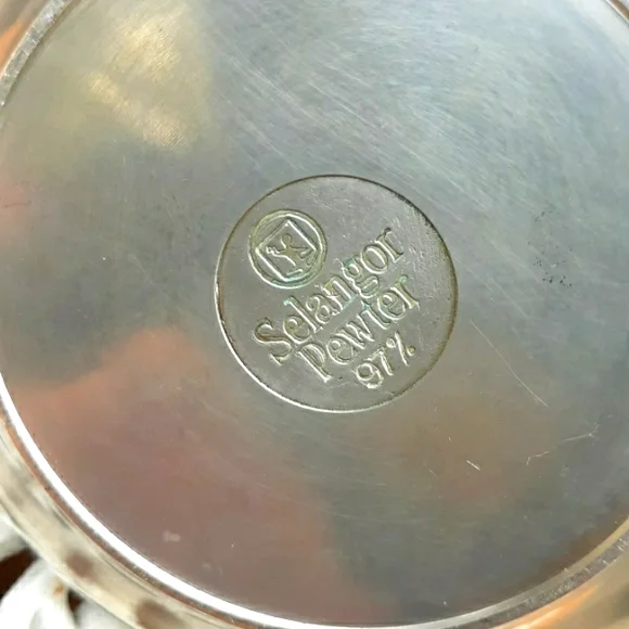 EUC SELANGOR PEWTER MID-CENTURY CREAMER AND SUGAR BOWL - Picture 8 of 10